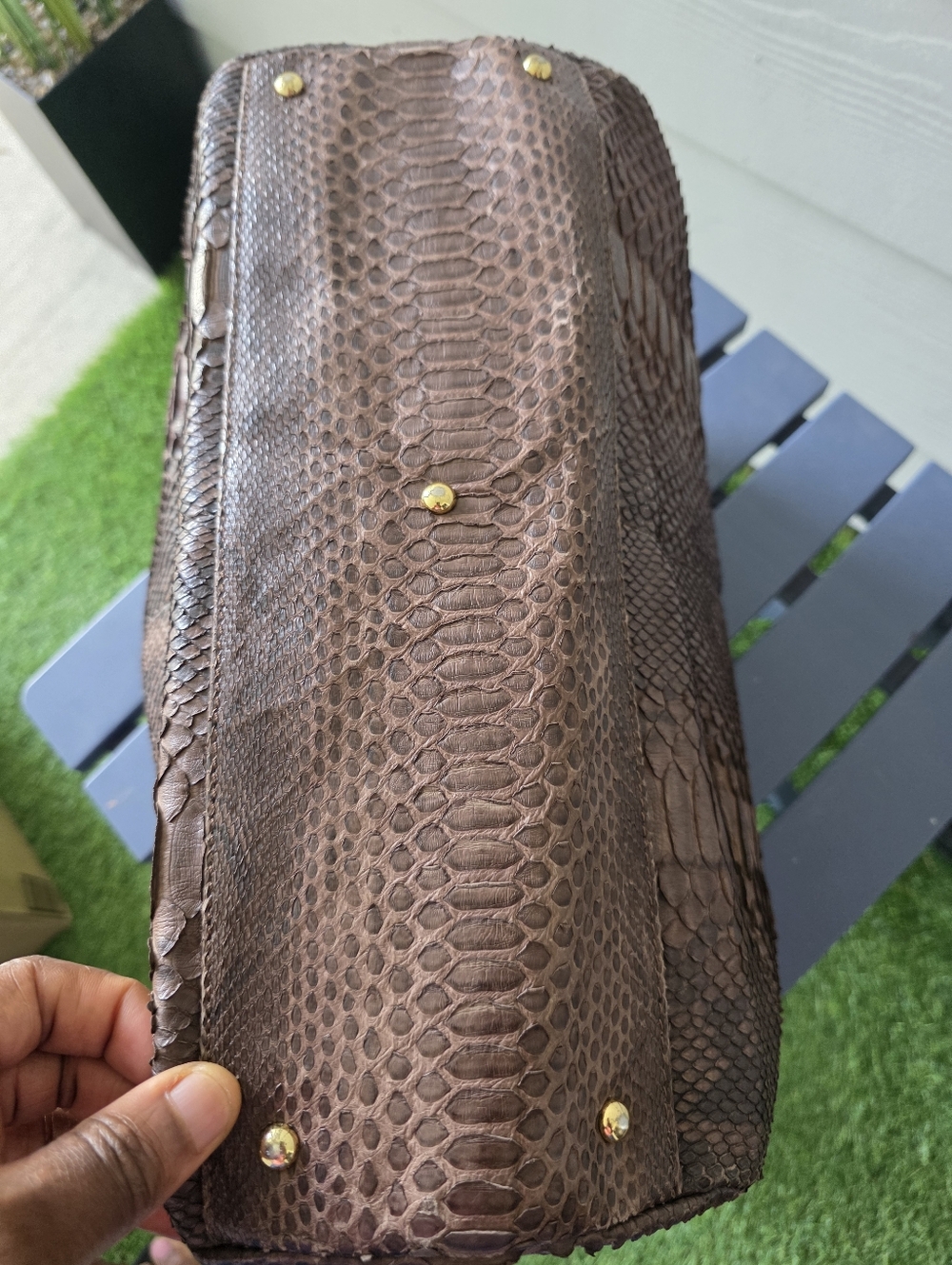 VTG Authentic Christian Dior Paris Exotic Leather Python Handbag Certified 12x15 - Picture 12 of 16